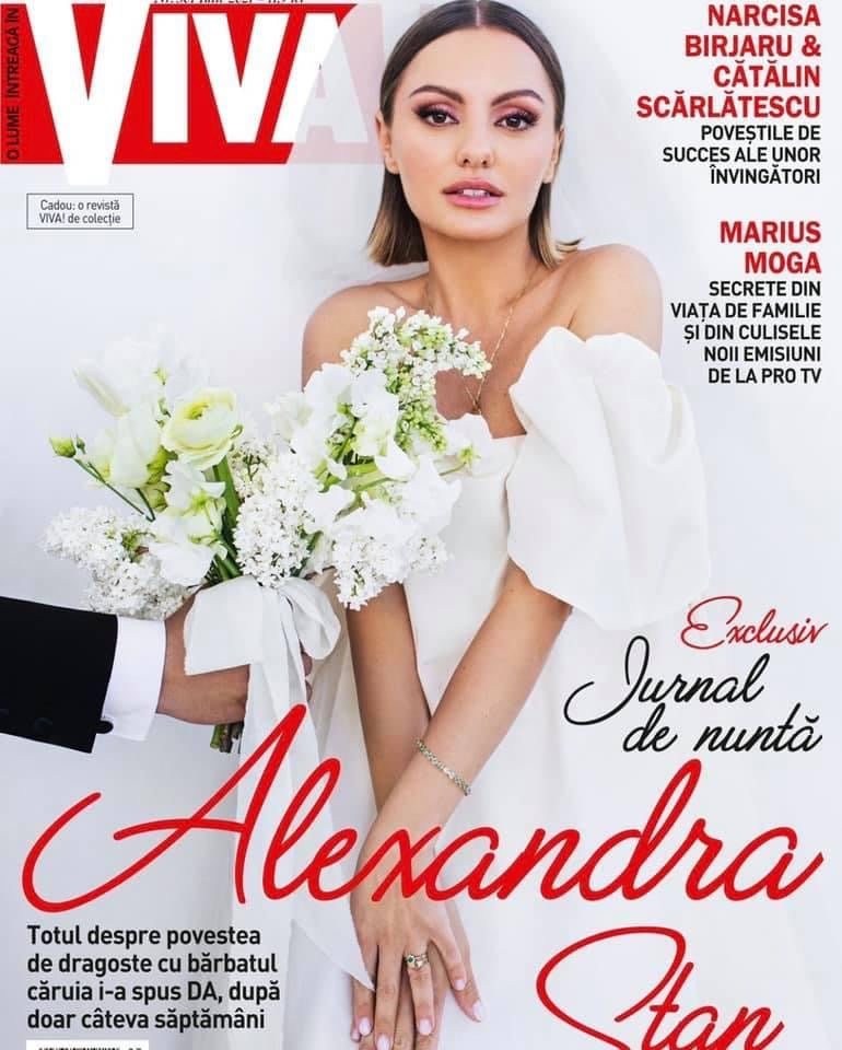Alexandra Stan wearing OMRA Bridal on the cover of Viva Magazine