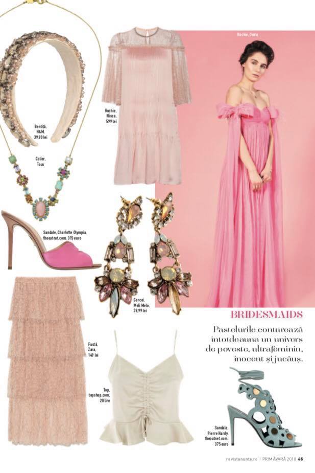 OMRA pink dress featured in Revista NUNTA