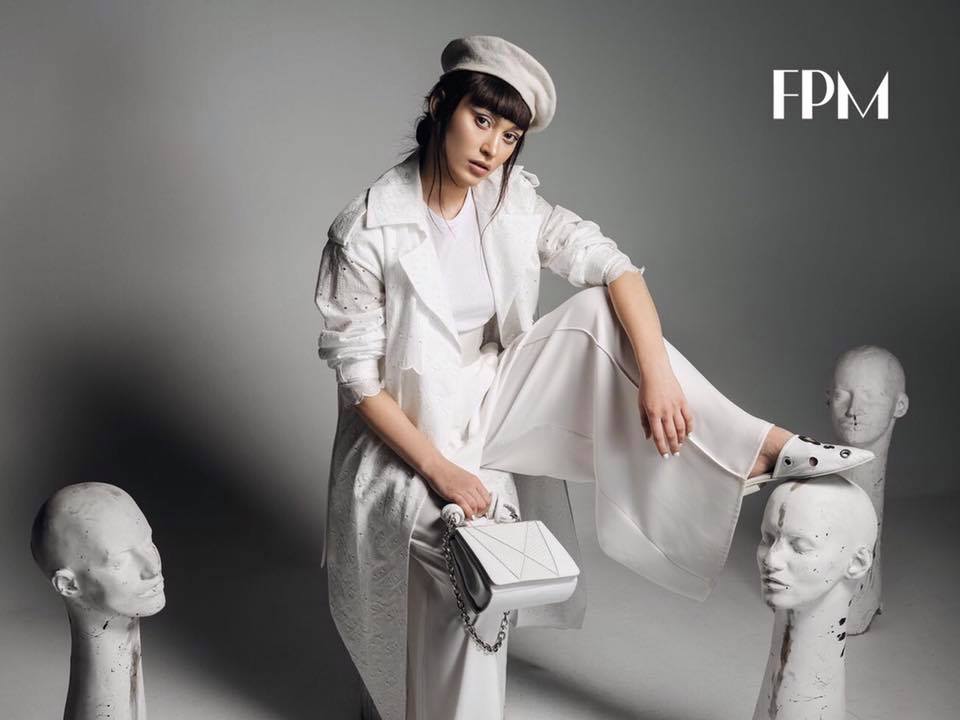 Irina Rimes wearing OMRA trench for FPM Magazine