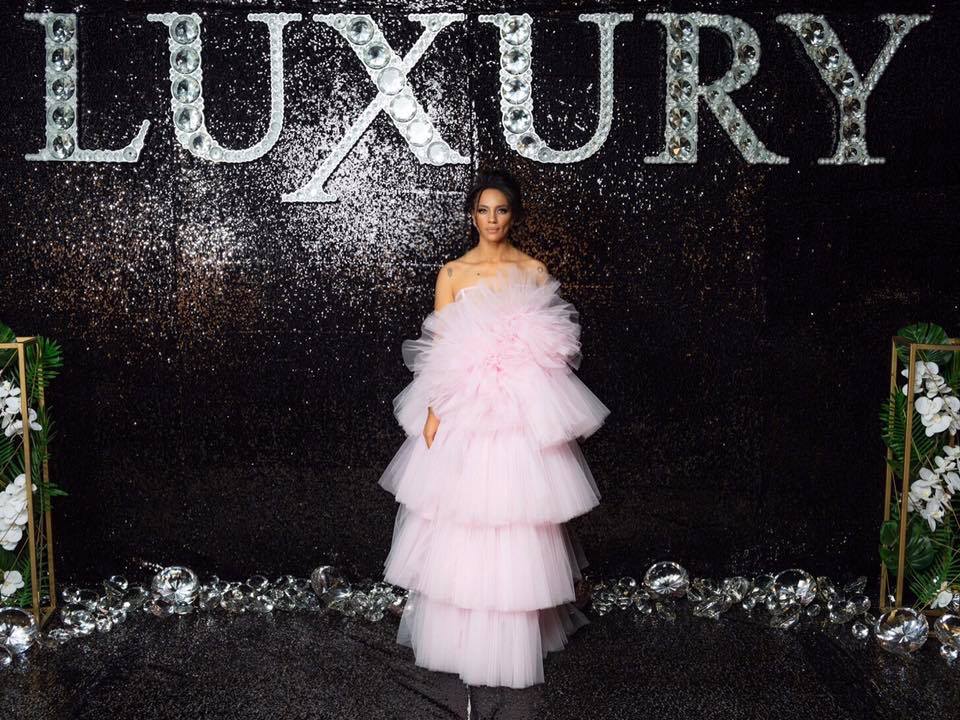 Rosalie Kanda dazzling in OMRA dress at Luxury Magazine Anniversary Party