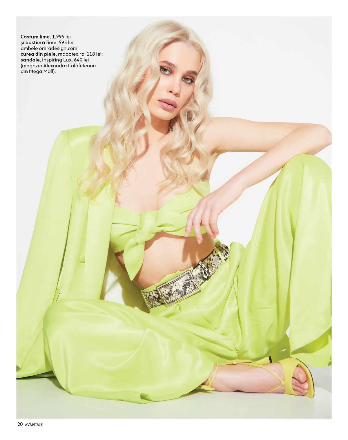 Limoncello suit and top featured in Avantaje Magazine