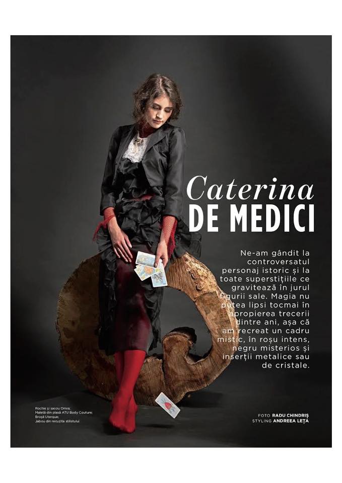 OMRA silk dress and silk jacket featured in Beau Monde Romania