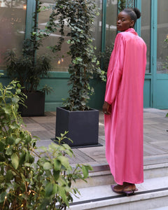 Fatima pink crepe satin oversized dress