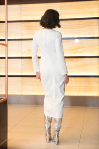 Gisele white midi dress
