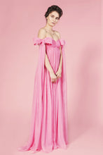 Sofia silk long dress with detachable bows