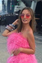 Moulin Rouge pink feathers dress