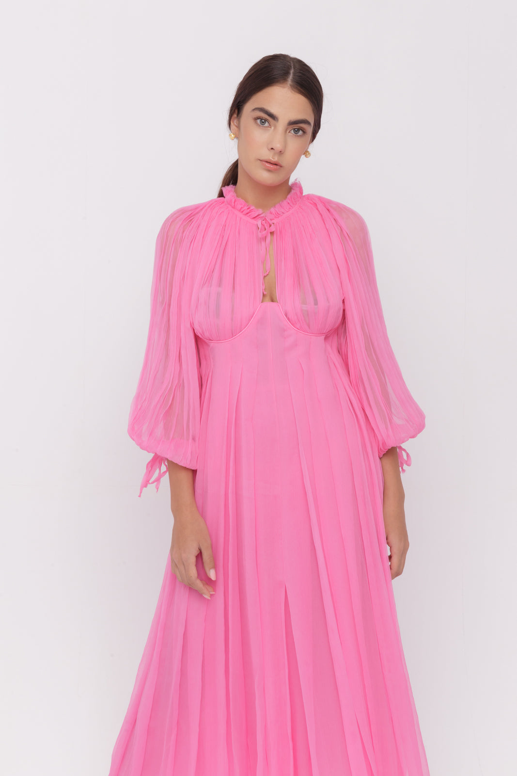 Marie sheer silk couture dress