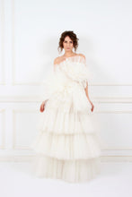Candy white ruffled tulle maxi dress